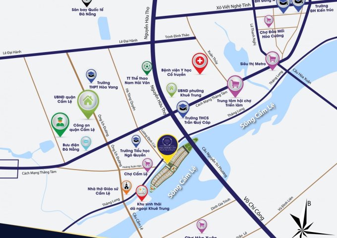 khu biệt thự đảo nổi - quận cẩm lệ - lô góc vị trí đẹp 35tr/m2 LH: 0935340506 