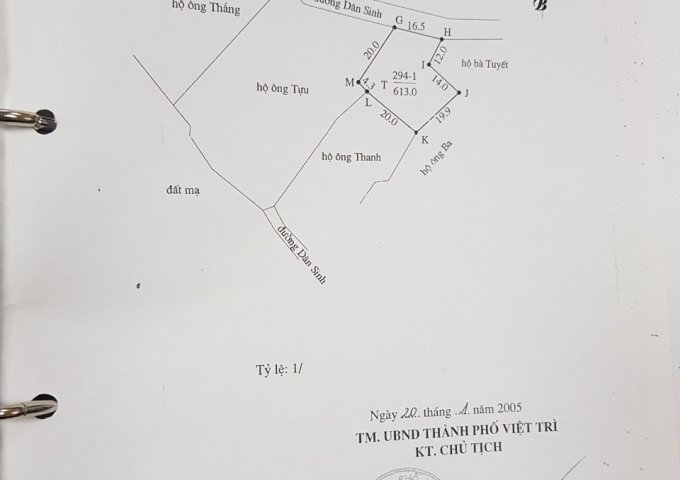 Bán đất khu 6, Vân Phú, TP Việt Trì, tỉnh Phú Thọ