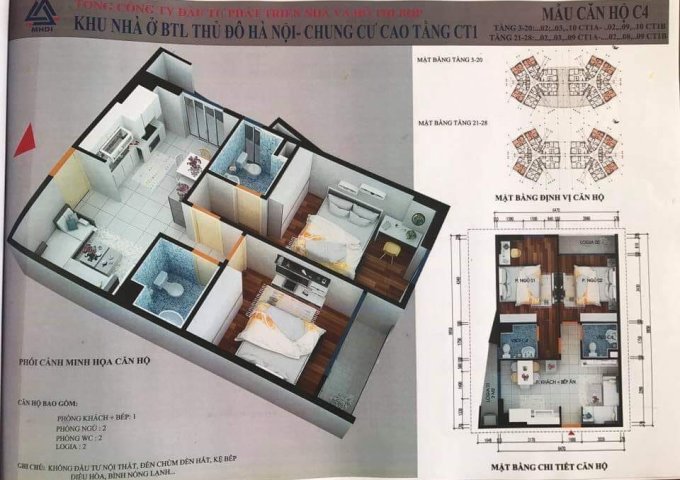 CHÍNH CHỦ BÁN CĂN HỘ GIÁ RẺ DỰ ÁN CT1 YÊN NGHĨA 