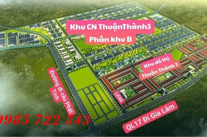 Bán khu đô thị mới Thuận thành 3 giá gốc chủ đầu tư  chỉ từ 720 triệu/lô đóng theo tiến độ
