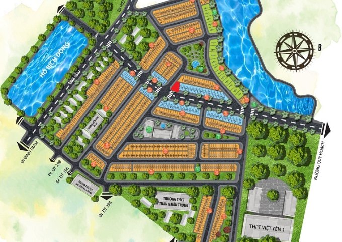 Bán lô góc ND5-1 mặt đường trung tâm dự án Việt Yên Lakeside City