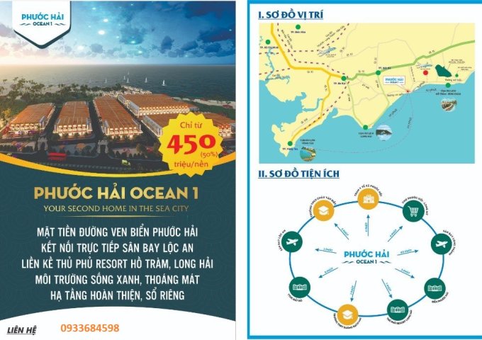 Phước Hải Ocean 1. Liền kề Hồ Tràm, Sây Bay Lộc An- Đất Đỏ - BR - VT. LH: 0933 68 45 98