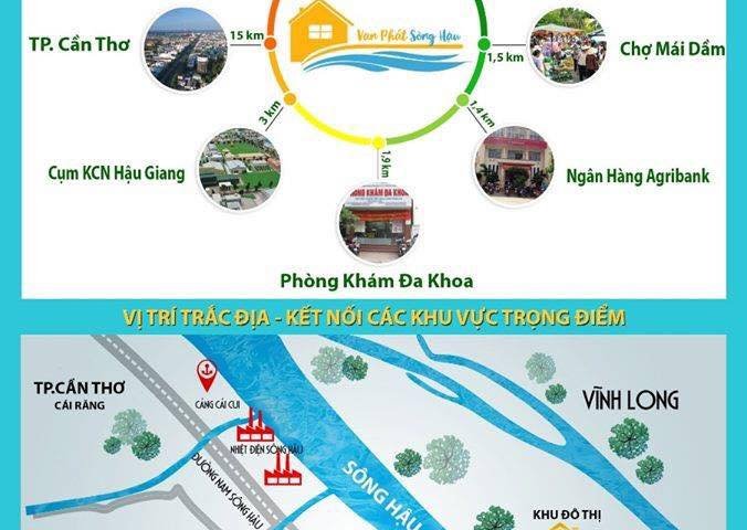 Bán Đất dự án Sông Hậu, Lục Sĩ Thành, Trà Ôn, Vĩnh Long, Tiếp giáp TP Cần Thơ 15 phút đi đầu tư sinh lời nhanh