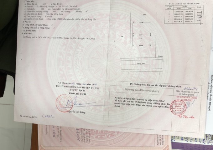 Chính chủ cần bán gấp đất thổ cư mặt tiền đường 686, song song và cách đường tỉnh lộ 7 250m xã Thái Mỹ Huyện Củ Chi 