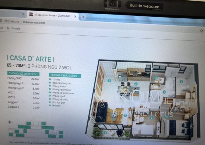 Bán Căn hộ Quận 2 ROME DIAMOND LOTUS 70M2 2PN 