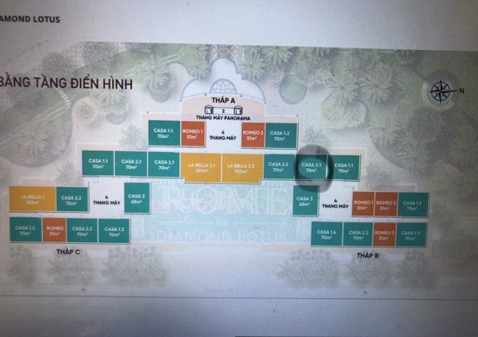 Bán Căn hộ Quận 2 ROME DIAMOND LOTUS 70M2 2PN 