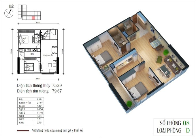 Bán căn hộ chung cư tại Dự án Five Star Kim Giang, Thanh Xuân,  Hà Nội diện tích 88m2  giá 2,560,000,000 Tỷ