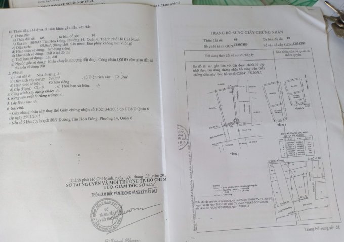 Bán 2 căn nhà chính chủ quận 6 và 1 nhà trọ đang cho thuê tại Bình Chánh, HCM, giá tốt