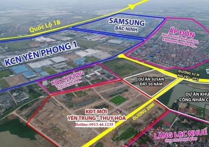  Bán đất nền dự án tại Dự án Khu đô thị mới Yên Trung, Yên Phong, Bắc Ninh diện tích 90m2 giá 1 Tỷ