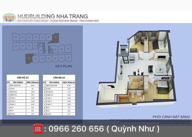 Bán căn hộ 3PN HUD Nguyễn Thiện Thuật Nha Trang 