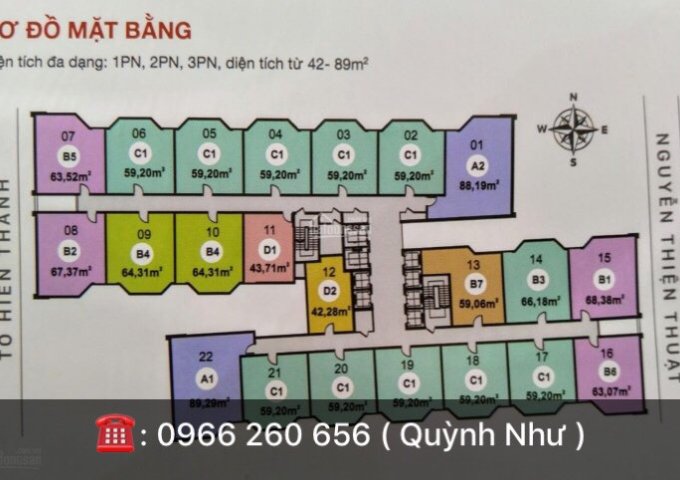 Bán căn hộ 3PN HUD Nguyễn Thiện Thuật Nha Trang 