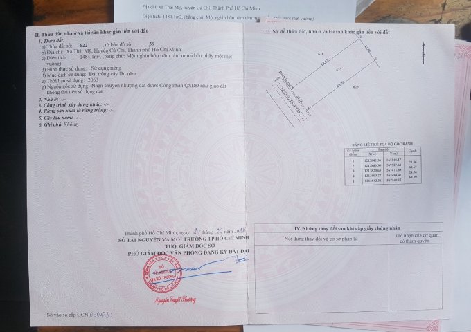 Bán đất 1.400m2 mặt tiền đường Tam Tân,xã Thái Mỹ,Củ Chi.