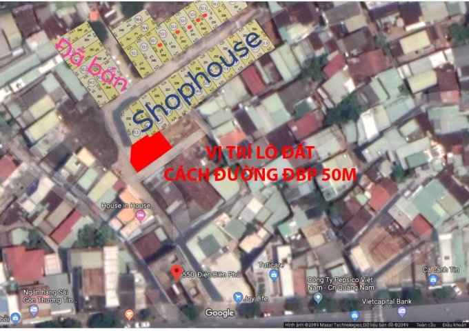 Bán đất tại Đường kiệt ô tô Điện Biên Phủ, Thanh Khê, Đà Nẵng diện tích 91.5m2 giá 4,190 Triệu