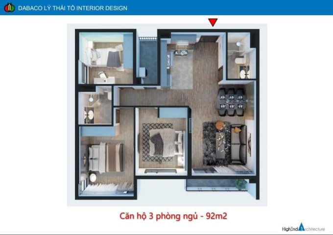 Bán căn hộ chung cư tại Dự án Dabaco Lý Thái Tổ, Bắc Ninh,  Bắc Ninh diện tích 65m2  giá 25 Triệu/m²