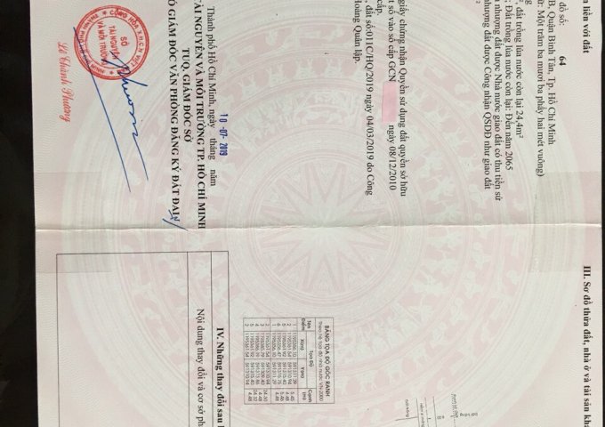 BÁN 4 NỀN ĐẤT HẺM 221 VÀ HẺM 245 ĐƯỜNG BÌNH THÀNH, P. BHH B, Q. BÌNH TÂN