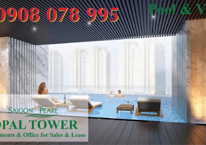 Bán căn hộ 4PN_160m2, căn số 6, tầng cao dự án Opal Tower-Saigon Pearl. Hotline PKD 0908 078 995 hỗ trợ xem nhà linh hoạt