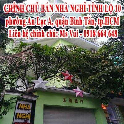 CHÍNH CHỦ BÁN NHÀ NGHỈ TỈNH LỘ 10, phường An Lạc A, quận Bình Tân, tp.HCM