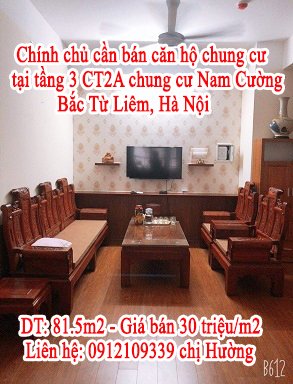 Chính chủ cần bán căn hộ chung cư tại tầng 3 CT2A chung cư Nam Cường, Bắc Từ Liêm, Hà Nội