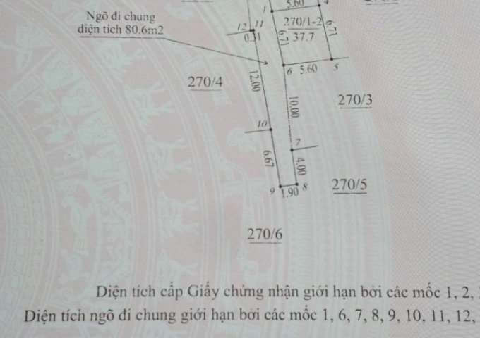 Cần bán 40.7 m2 đất thổ cư tại đại tự xã kim chung huyện hoài đức Hà Nội 