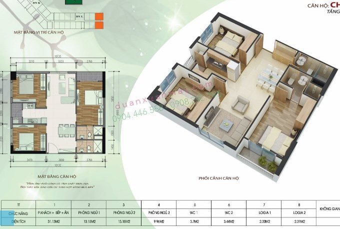 BÁN PHÁ GIÁ, căn hộ 85m2 - ban công rộng thoáng chỉ có giá 1,33tỷ tại tòa HH2K Xuân Mai, Dương Nội