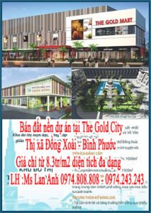 Bán đất nền dự án tại The Gold City - Thị xã Đồng Xoài - Bình Phước LH :Ms Lan Anh 0974.808.808 - 0974.243.243