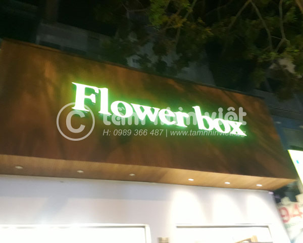 Làm chữ nổi mica quảng cáo - thương hiệu hoa Flower Box