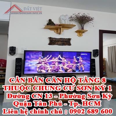 CẦN BÁN CĂN HỘ TẦNG 8 THUỘC CHUNG CƯ SƠN KỲ 1 -  Đường CN 13 - Phường Sơn Kỳ - Quận Tân Phú - Tp. HCM