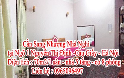 Cần Sang Nhượng Nhà Nghỉ Ngõ 1 Nguyễn Thị Định -Cầu Giấy - Hà Nội