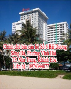 Chính chủ cần bán căn hộ Số 6 Bãi Dương – Sông Đà, Phường Vĩnh Hải, TP. Nha Trang, Khánh Hòa