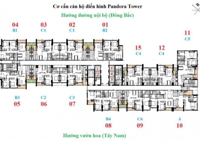 Quỹ căn 2 ngủ và 3 ngủ tại chung cư Pandora Thanh Xuân có khuôn viên xanh của khu đô thị