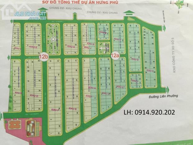 Bán những lô đất đẹp dự án Hưng Phú Quận 9,đủ các loại diện tích giá rẻ cần bán, Lh: 0914.920.202