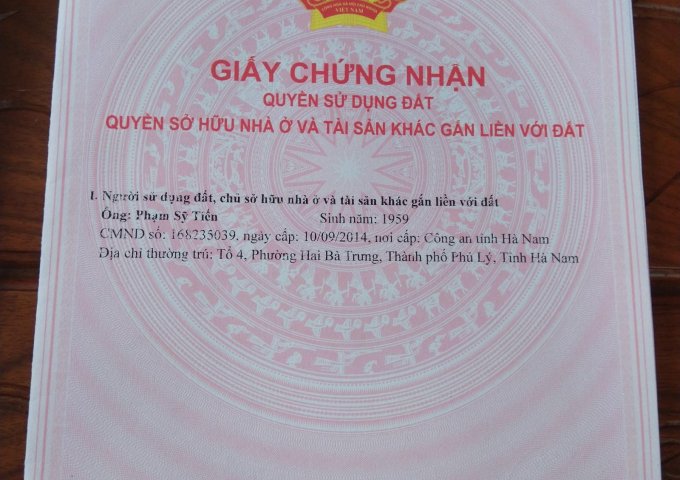 Bán gấp đất mặt đường QL 1A trung tâm Phủ Lý, Hà Nam