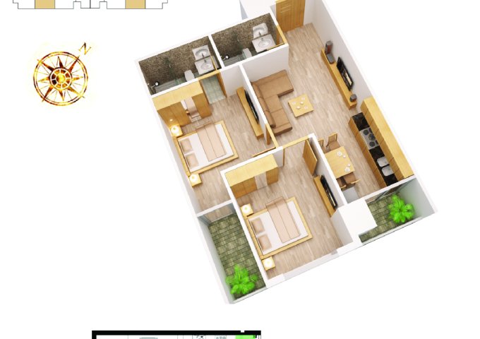 Mỹ Sơn Tower - Bán căn hộ chung cư 62.7m2 - 2 phòng ngủ, giá tốt 