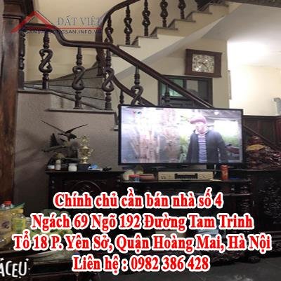Chính chủ cần bán nhà số 4, Ngách 69 Ngõ 192 Đường Tam Trinh, Quận Hoàng Mai, Hà Nội