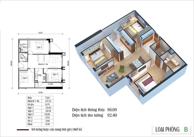 Cần bán căn hộ Eco Green city Nguyễn Xiển  90m2 với 3PN giá 2 tỷ 500 