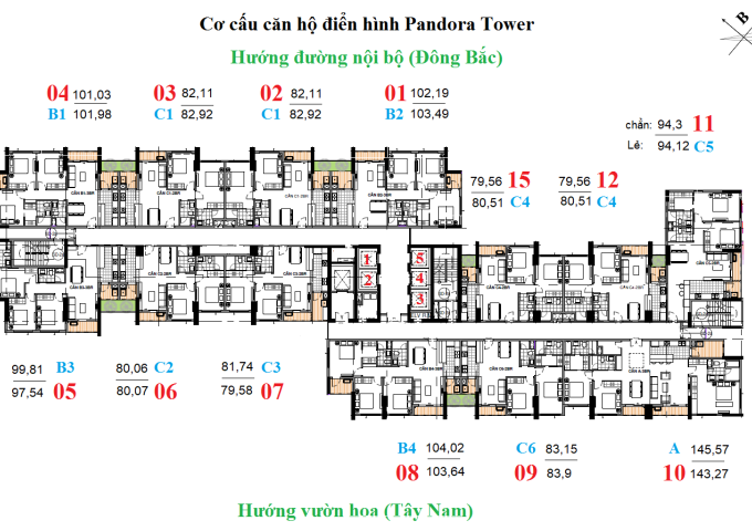 Hàng CĐT chung cư Pandora Thanh Xuân giá từ 2 tỷ 2 cho căn 79m2 CK cao có hầm gửi xe cực rộng