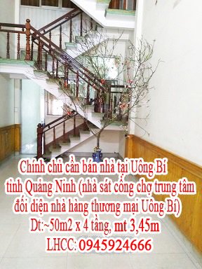 Bán nhà tại Uông Bí, Quảng Ninh (nhà sát cổng chợ trung tâm, đối diện nhà hàng thương mại Uông Bí, Quảng Ninh). Nhà hướng Nam, sổ đỏ chính chủ.