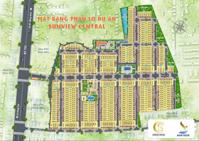 Đất nền khu đô thị Sunview Central - Bình Phước - giá mở bán đợt 1 chỉ từ 7 triệu/m2