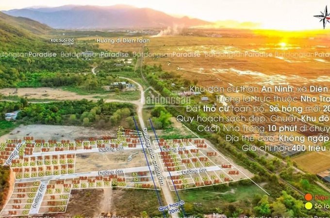 Bán đất tại Xã Diên An, Diên Khánh,  Khánh Hòa diện tích 75m2  giá 480 Triệu
