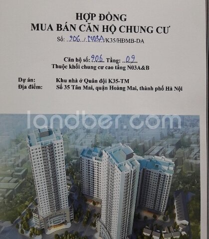 Chủ chính bán gấp căn hộ tầng 9 khu K35 Tân Mai, Quận Hoàng Mai, 3PN, 2WC, DT 78.4m2, LH 0982199119.