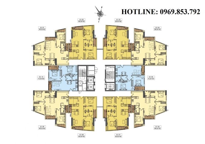 Bán căn hộ 2,5 PN, 85m2, view trực diện vinhomes, tiện ích cao cấp, hình thức bàn giao linh hoạt