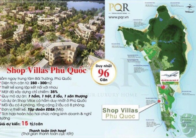 Cần bán shop villa Phú Quốc - sở hữu lâu dài - vị trí trung tâm - LH: 0985 523 987