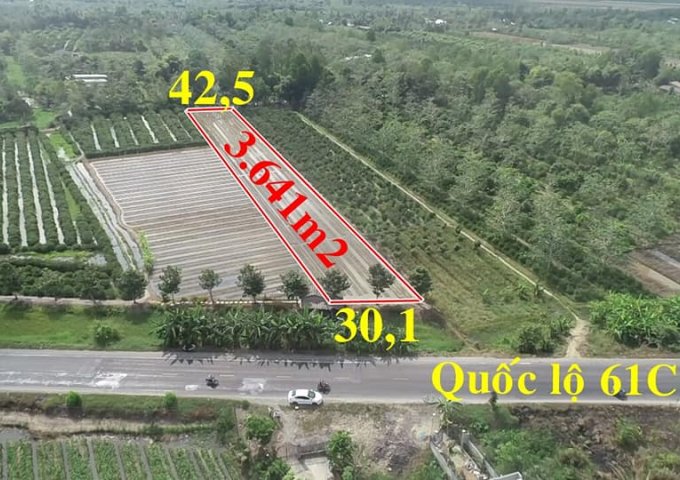Bán 3641m2 Đất Mặt Tiền Quốc Lộ 61C, Phong Điền, TP Cần Thơ Giá 2tr2/m2. 