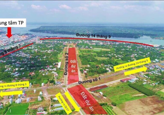 Đất nền sổ đỏ, trung tâm TP.Vĩnh Long, 870 triệu/ 90m2, mặt tiền đường 30m, gần chợ, Vincom, UBND. LH: 0903742462