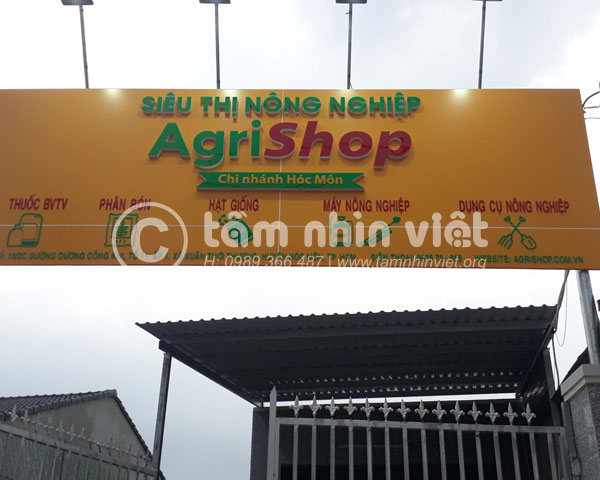 Bảng hiệu quảng cáo đẹp siêu thị nông nghiệp Agrishop