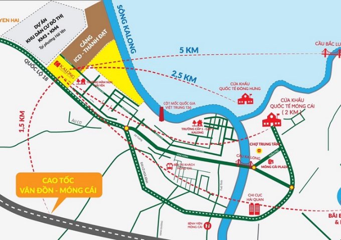 Sở hữu đất nền Kalong Riverside Móng Cái 77m2 với 1,3 tỷ