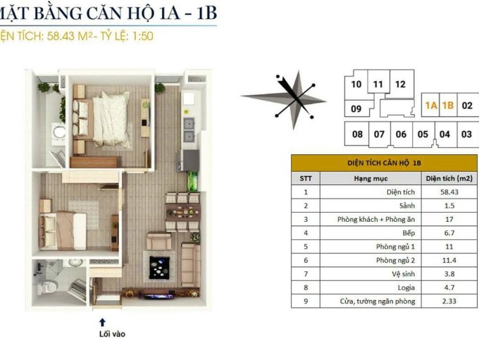 Bán căn hộ 58m2, 2PN, nội thất cơ bản, giá 1,3 tỷ tại CC Flc star tower 418 Quang Trung. Lh 0934515659