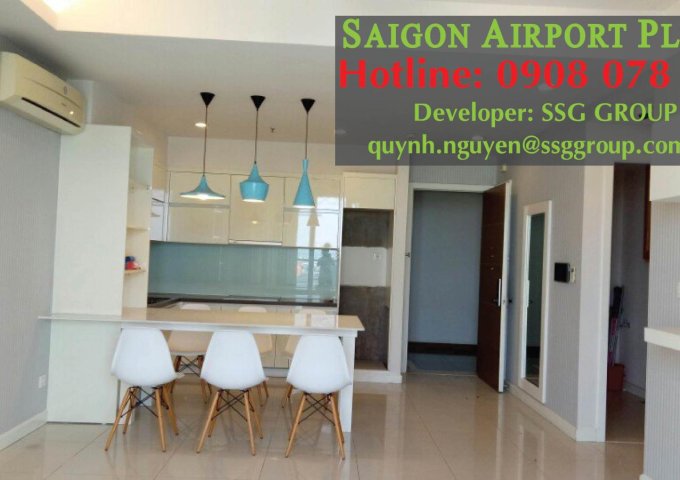 Bán căn hộ Saigon Airport Plaza 3PN_110m2, view sân vườn, đủ nội thất Q. Tân Bình. Hotline PKD SSG 0908 078 995 xem nhà ngay