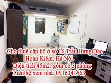 Cho thuê căn hộ ở số 16 Trần Hưng Đạo, Hoàn Kiếm, Hà Nội