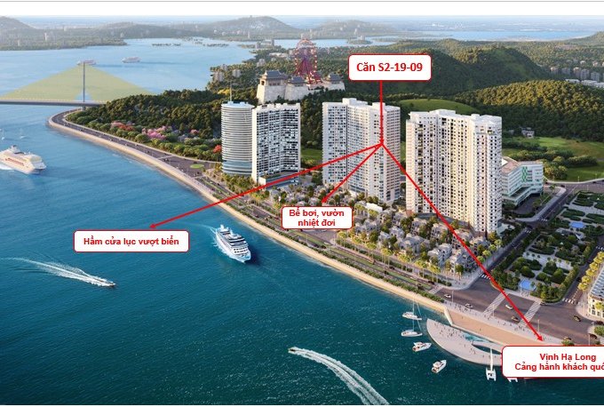 Chuyển nhượng căn hộ dịch vụ DOJI view Vịnh dưới Hạ Long - căn 2 ngủ view đẹp - 5,1 tỷ